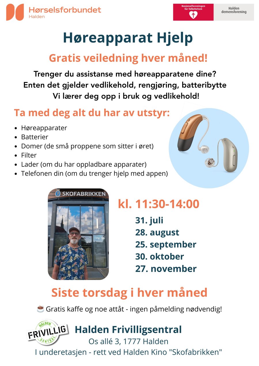 Et nytt, fast tilbud for høreapparat-brukere i Halden!